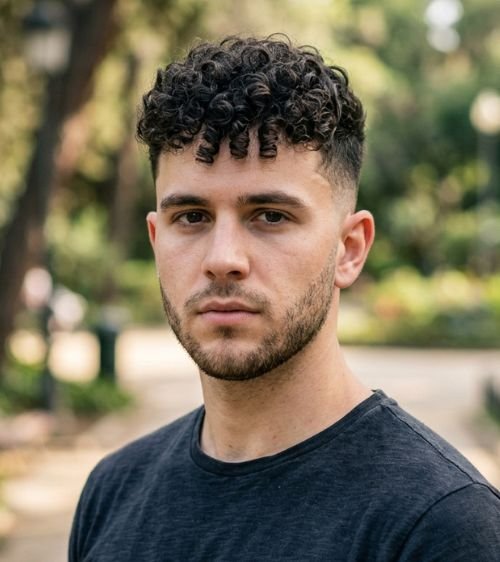 Burst Fade Curly Hair