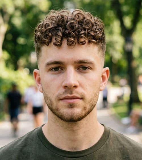Low Fade with 3B Curls