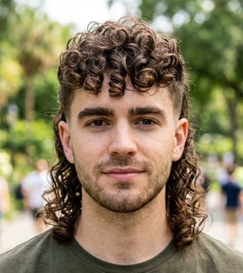 Modern Curly Mullet